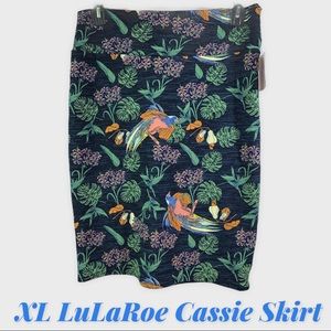 LULAROE CASSIE SKIRT size XL STRETCH Monstera NWT